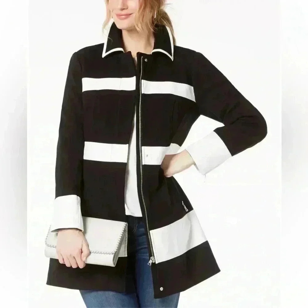 INC International Concepts Black and White Striped Jacket
